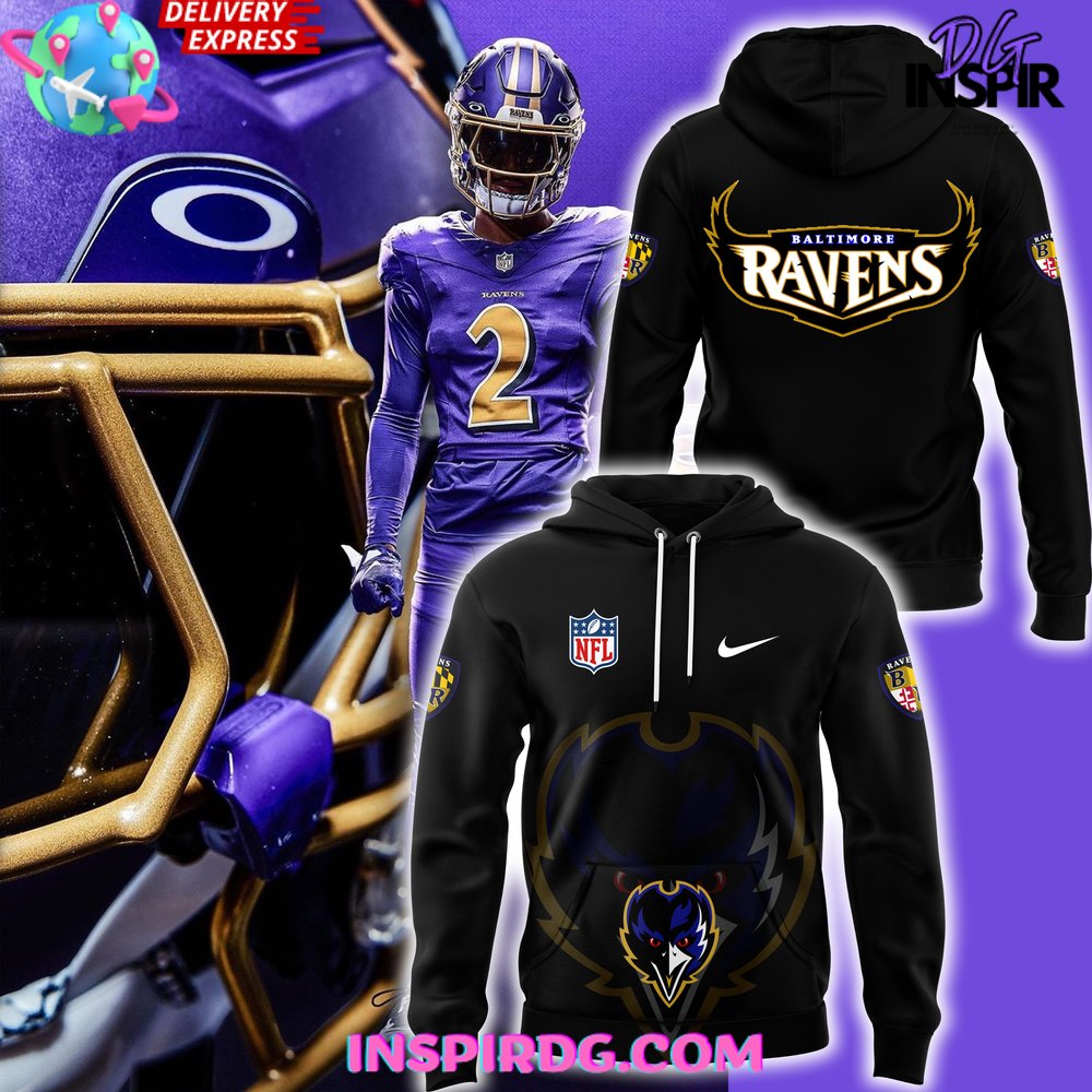 Buildercar - Baltimore Ravens Alternate Helmet Fanatics Black 2025 Sweatshirt Hoodie