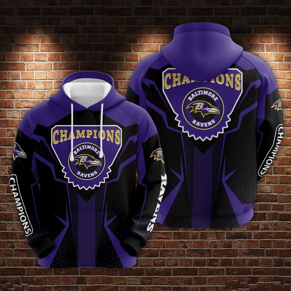 Buildercar - Baltimore Ravens Champions V2 NFL Football Team Hoodie