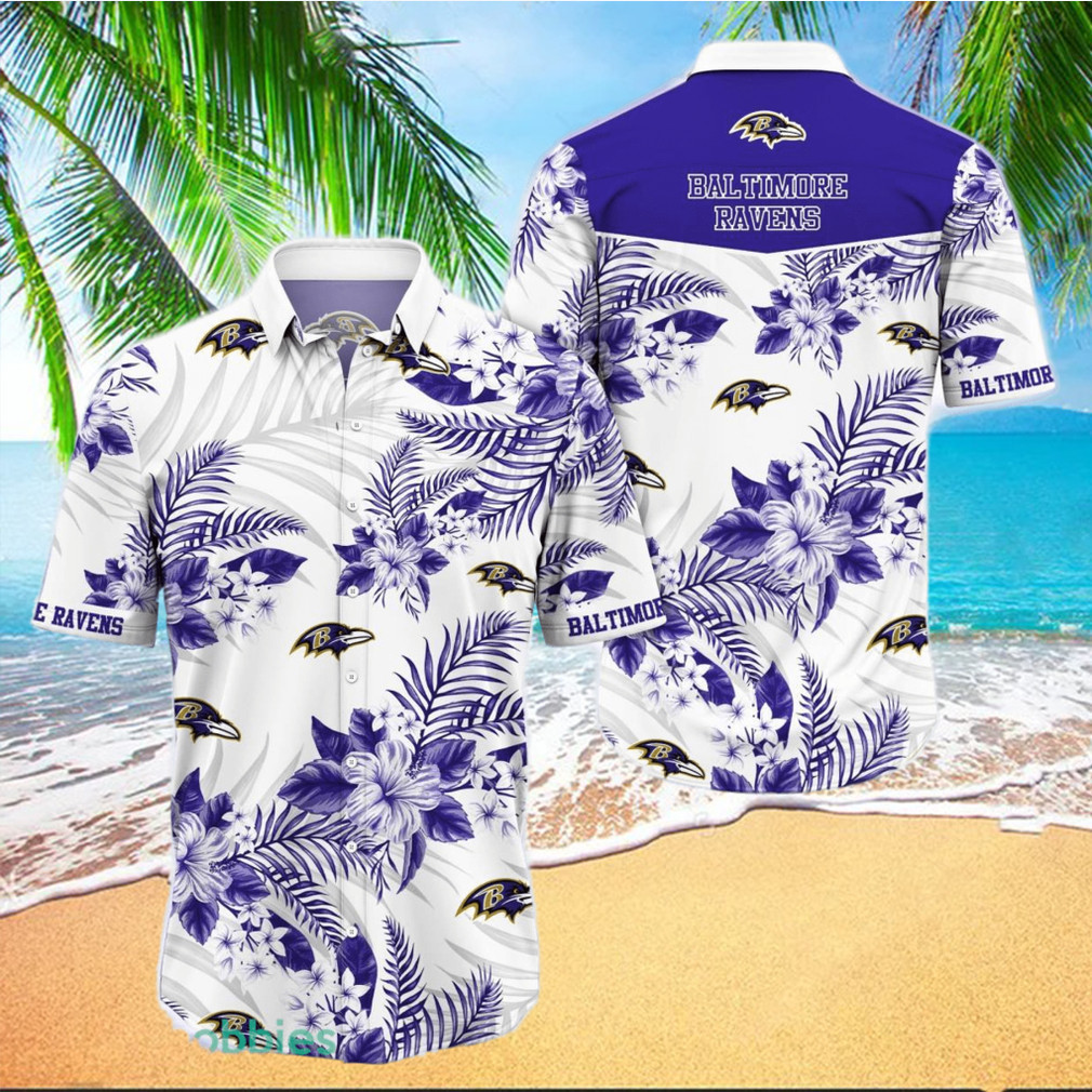 Buildercar - Baltimore Ravens Flower NFL Football Team Hawaiian Shirt