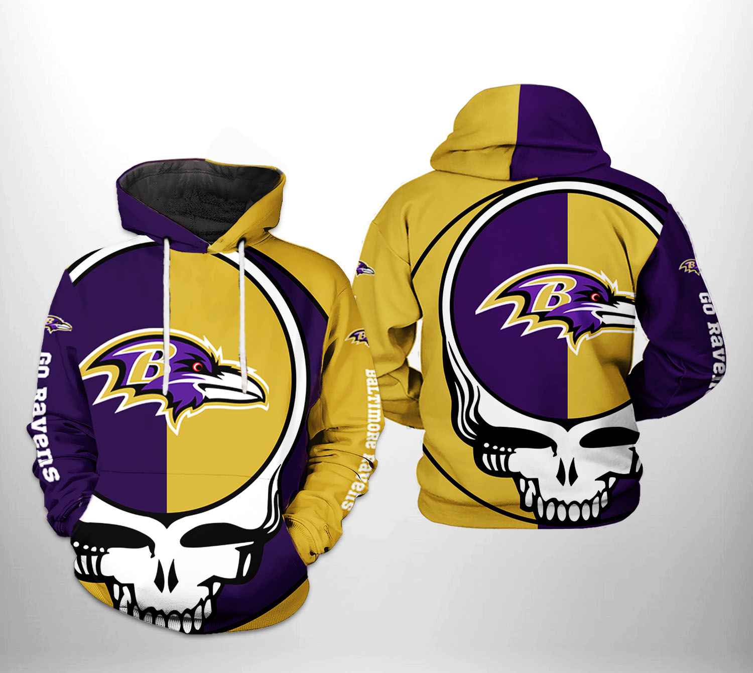 Buildercar - Baltimore Ravens Grateful Death NFL Football Team Hoodie