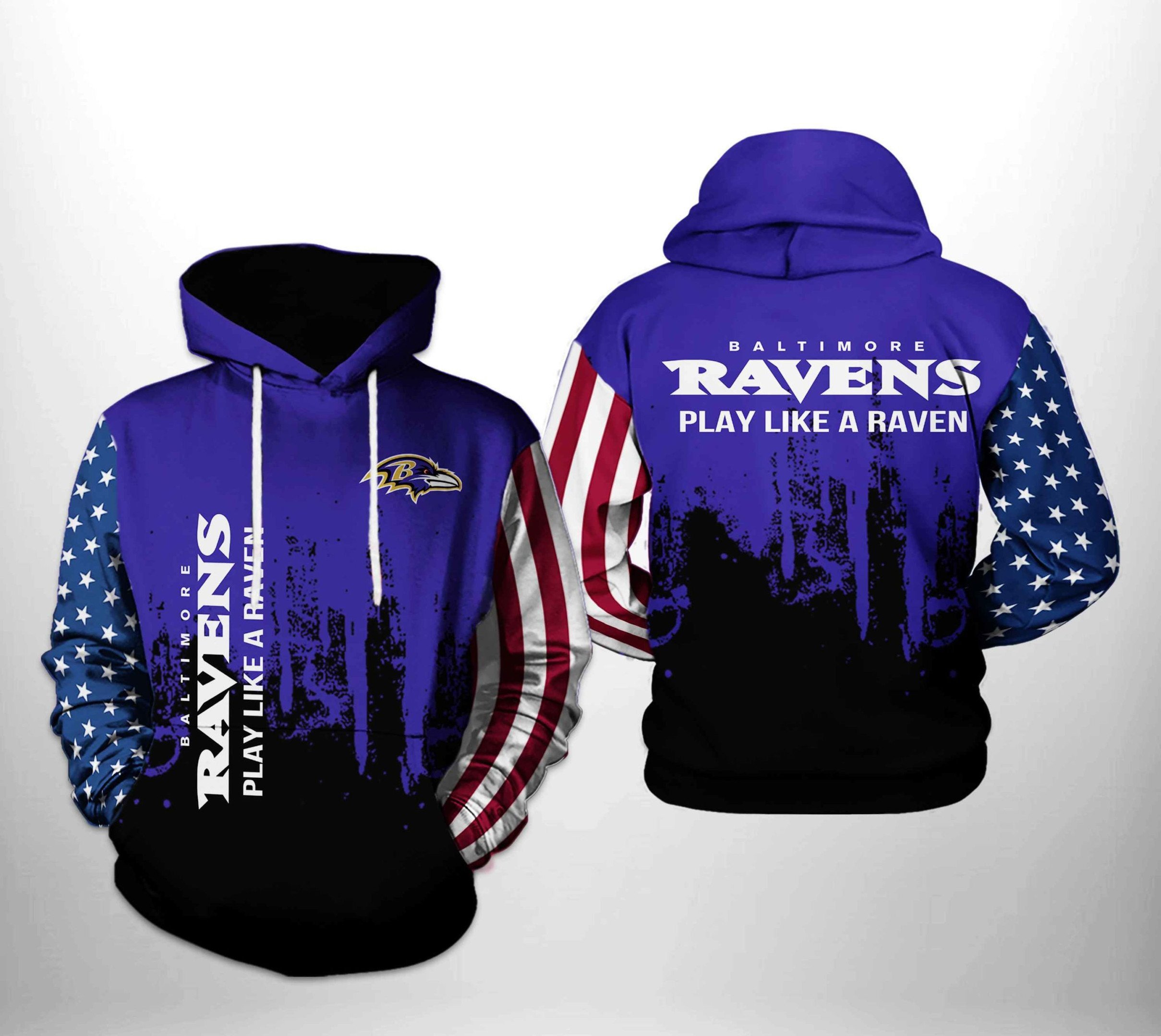 Buildercar - Baltimore Ravens Play Like A Raven NFL Football Team Hoodie