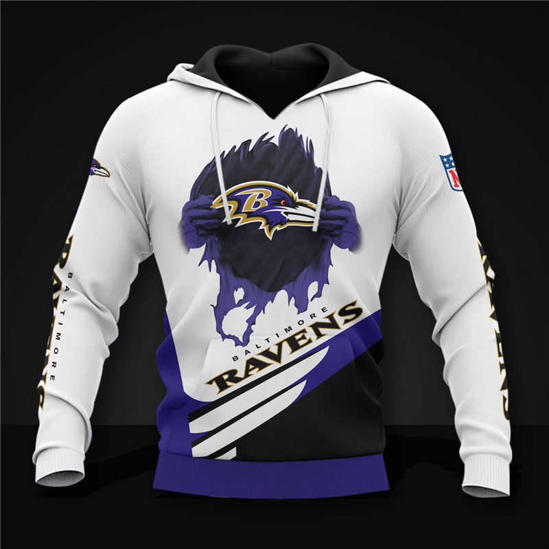 Buildercar - Baltimore Ravens Scratch Logo NFL Football Team Hoodie