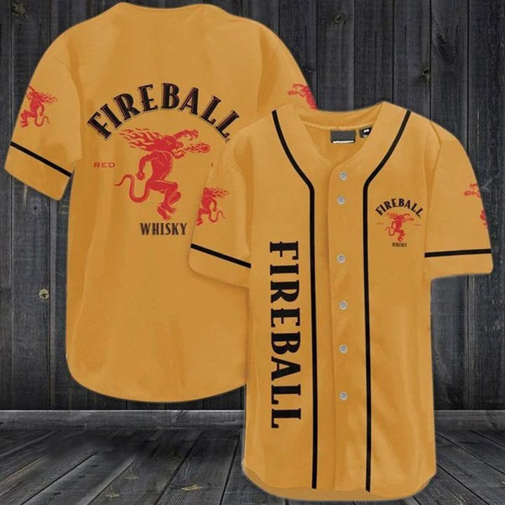 Buildercar - Basic Fireball Whiskey Baseball Jersey