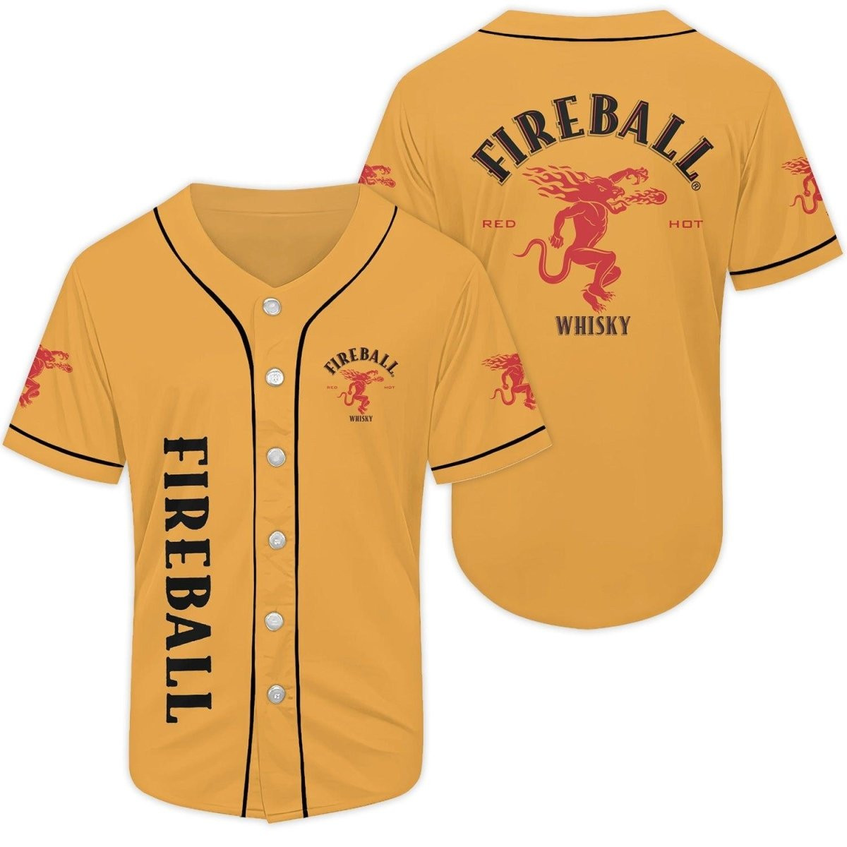 Buildercar - Basic Fireball Whiskey Baseball Jersey