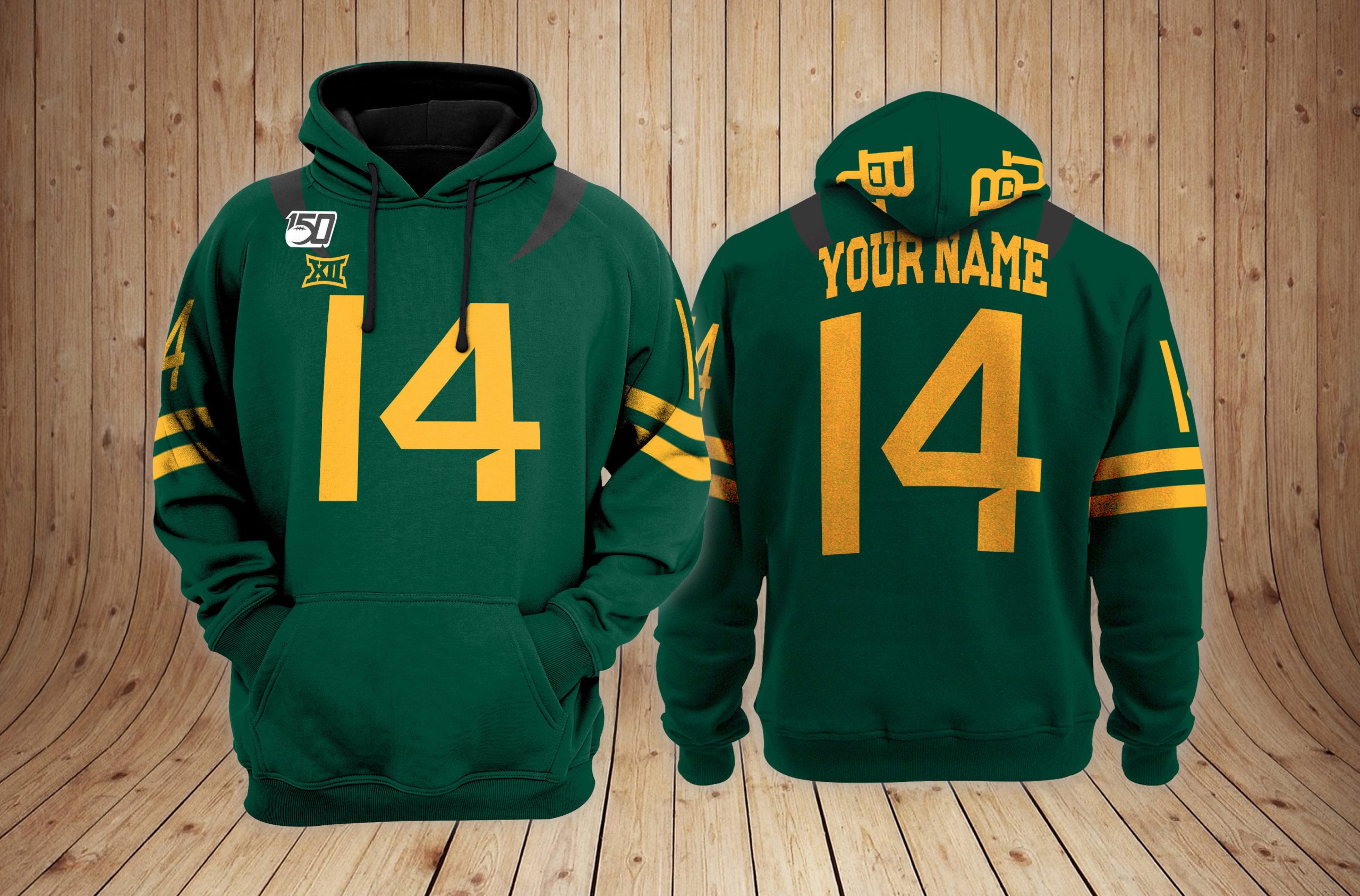 Buildercar - Baylor Bears football NCAA Custom 3D Hoodie PT24079