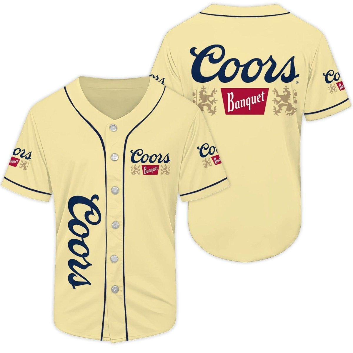 Buildercar - Beige Coors Banquet Beer Baseball Jersey