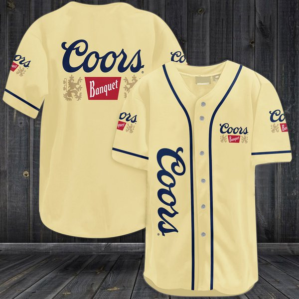 Buildercar - Beige Coors Banquet Beer Baseball Jersey