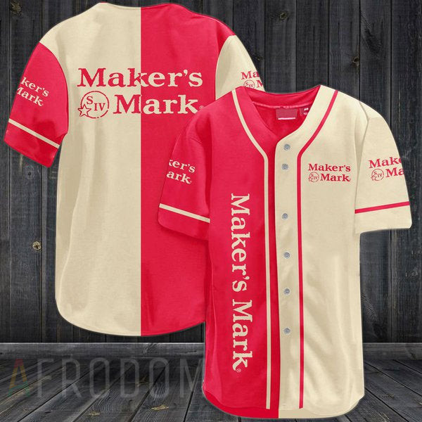 Buildercar - Beige Maker's Mark Red Baseball Jersey