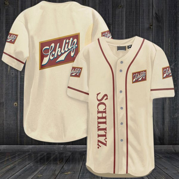 Buildercar - Beige Schlitz Beer Baseball Jersey