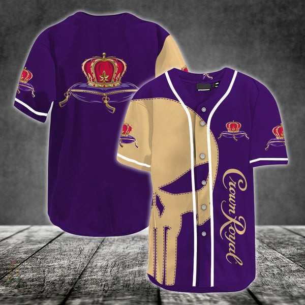 Buildercar - Beige Skull Crown Royal Baseball Jersey