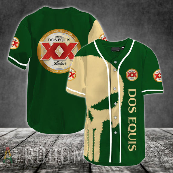 Buildercar - Beige Skull Dos Equis Baseball Jersey
