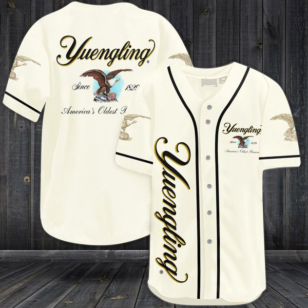 Buildercar - Beige Yuengling Beer Baseball Jersey