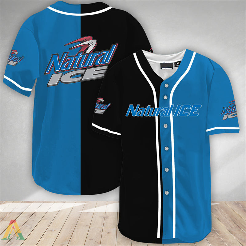 Buildercar - Black And Blue Split Natural Ice Baseball Jersey