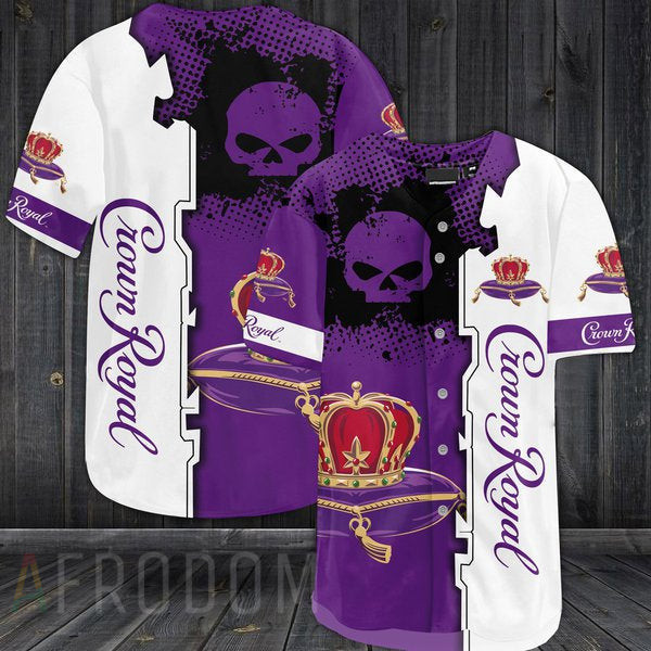 Buildercar - Black Skull Crown Royal Baseball Jersey