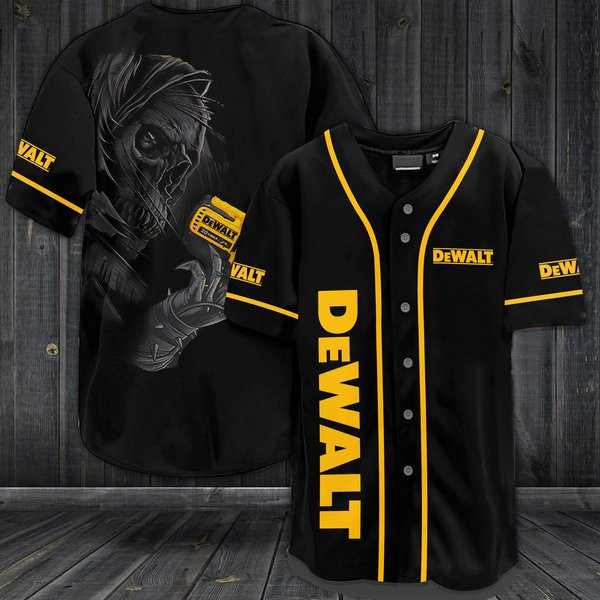 Buildercar - Black Skull Dewalt Baseball Jersey