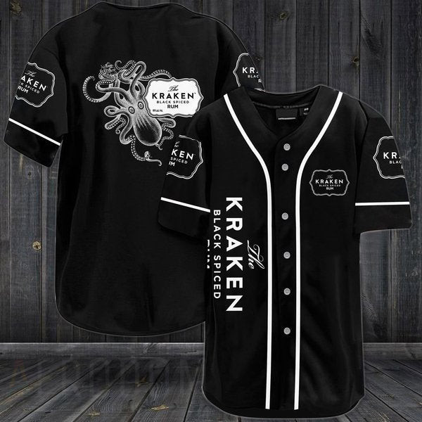 Buildercar - Black The Kraken Rum Baseball Jersey