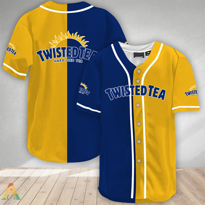 Buildercar - Blue And Yellow Split Twisted Tea Baseball Jersey