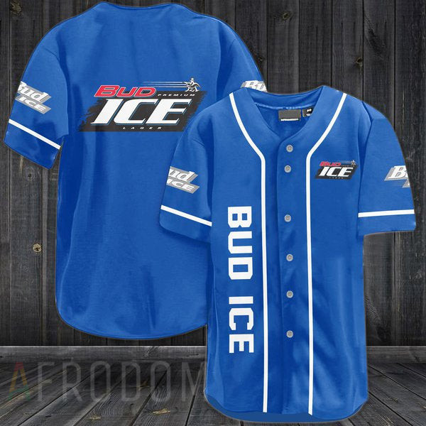 Buildercar - Blue Bud Ice Beer Baseball Jersey