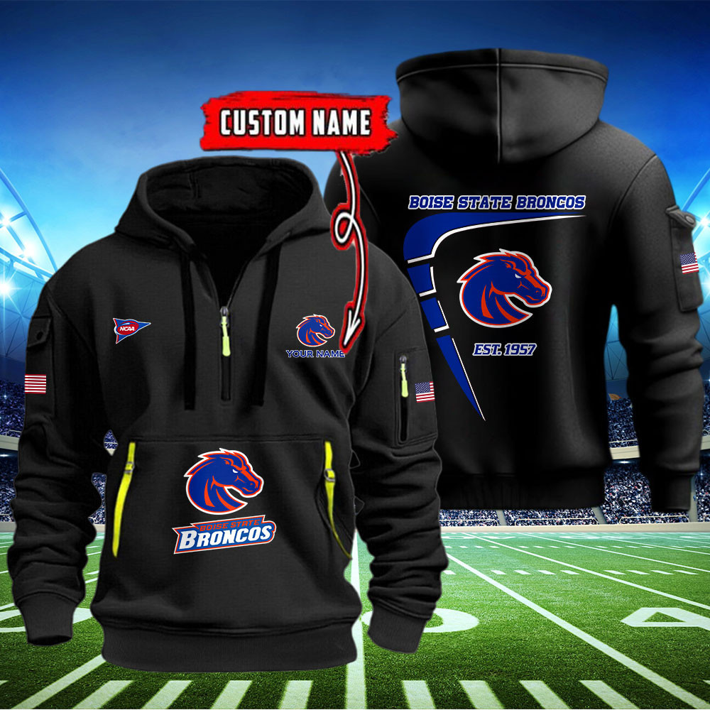Buildercar - Boise State Broncos Quarter Zip Hoodie
