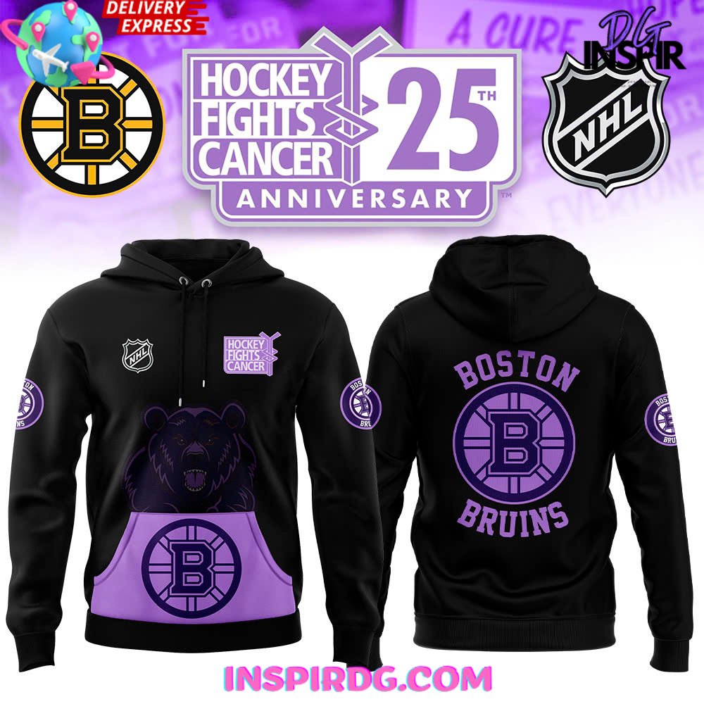 Buildercar - Boston Bruins x Hockey Fights Cancer 2025 Sweatshirt Hoodie