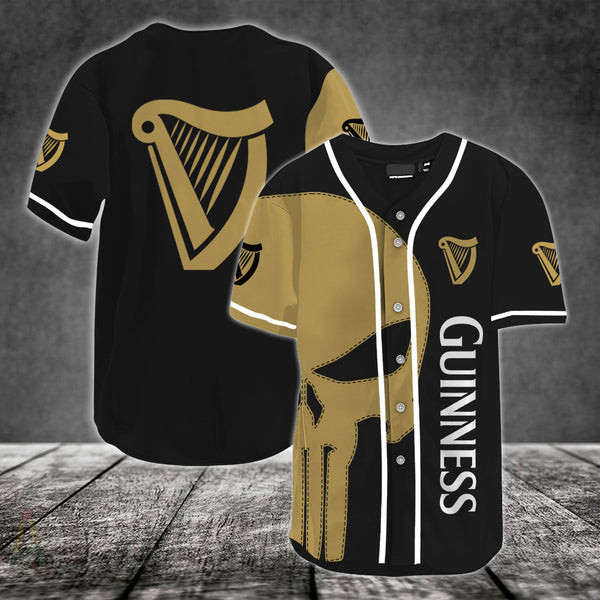 Buildercar - Brown Skull Guinness Baseball Jersey