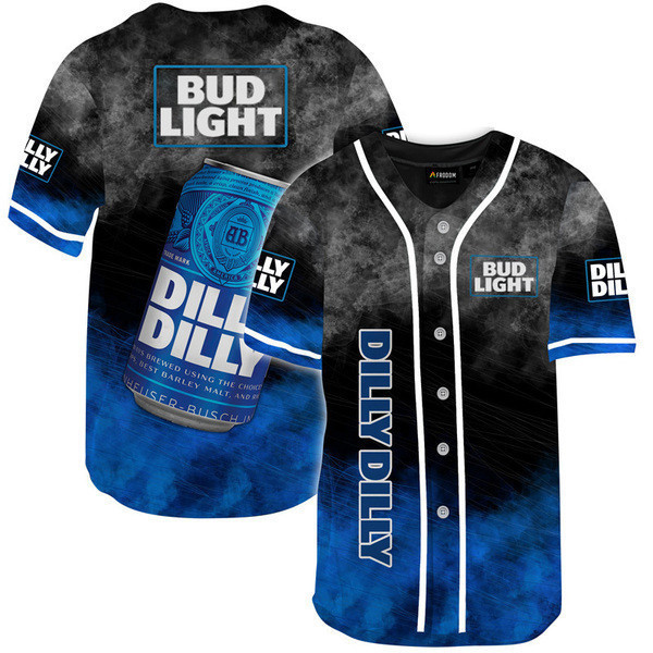 Buildercar - Bud Light Dilly Dilly Smoke Pattern Baseball Jersey