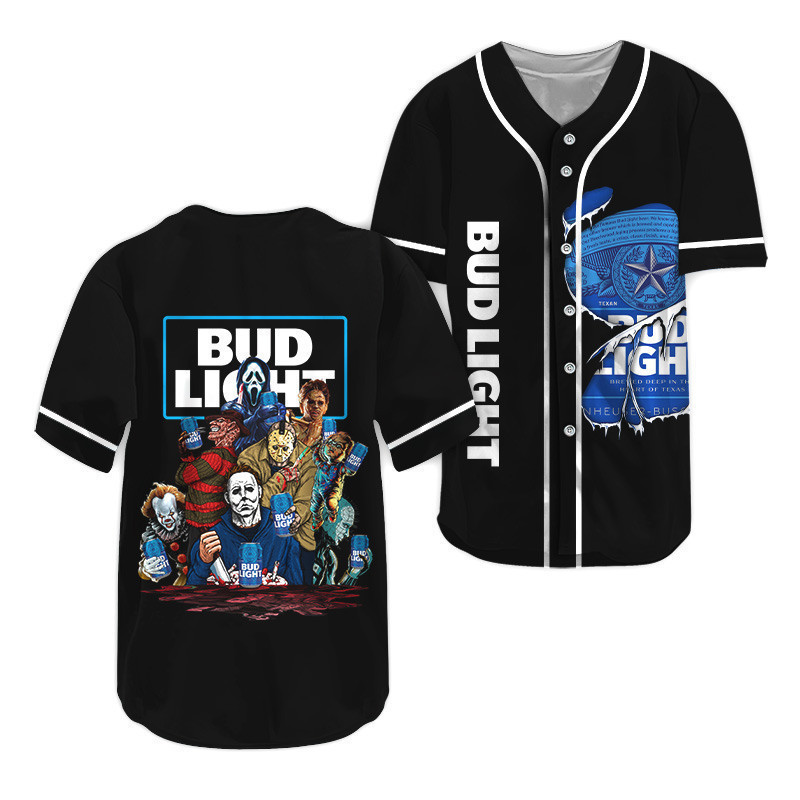 Buildercar - Bud Light Horror Halloween Characters Baseball Jersey