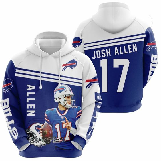 Buildercar - Buffalo Bills 17 Josh Allen NFL Football Team Hoodie