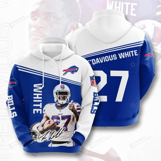 Buildercar - Buffalo Bills 27 Davious White NFL Football Team Hoodie