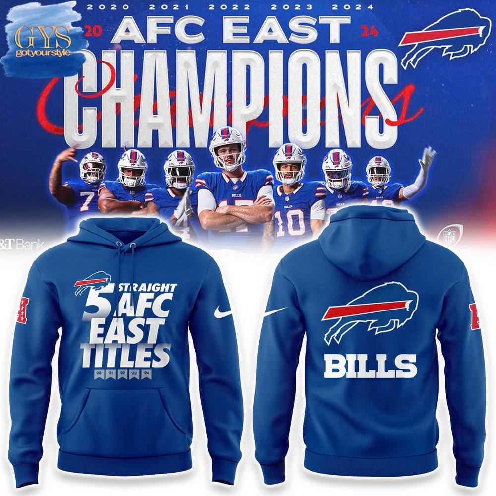 Buildercar - Buffalo Bills Five Straight AFC East Champions Our Time Is Now Hoodie Set