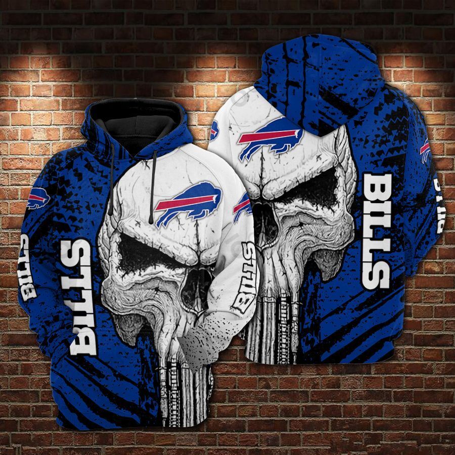 Buildercar - Buffalo Bills Punisher NFL Football Team Hoodie