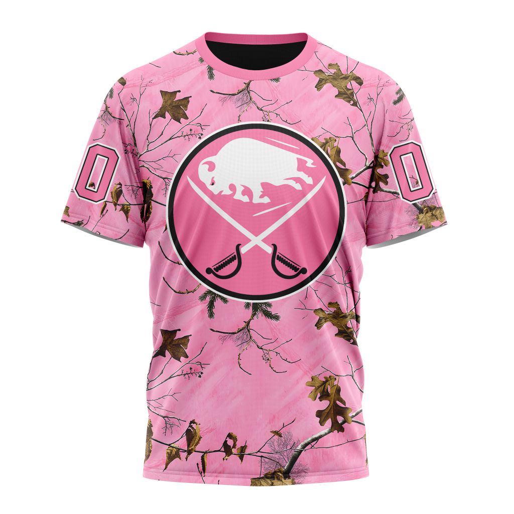 Buildercar - Buffalo Sabres Special Realtree Pink Camouflage Design 01 Personalized Name And Number T-Shirt