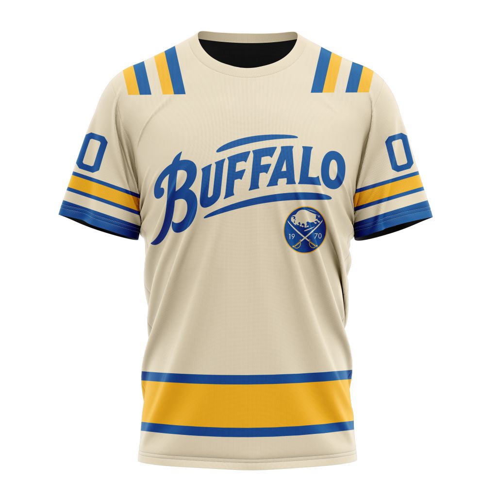Buildercar - Buffalo Sabres Special Throwback Design 01 Personalized Name And Number T-Shirt