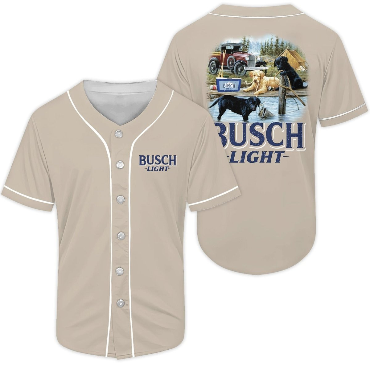 Buildercar - Busch Light Adorable Dog Baseball Jersey