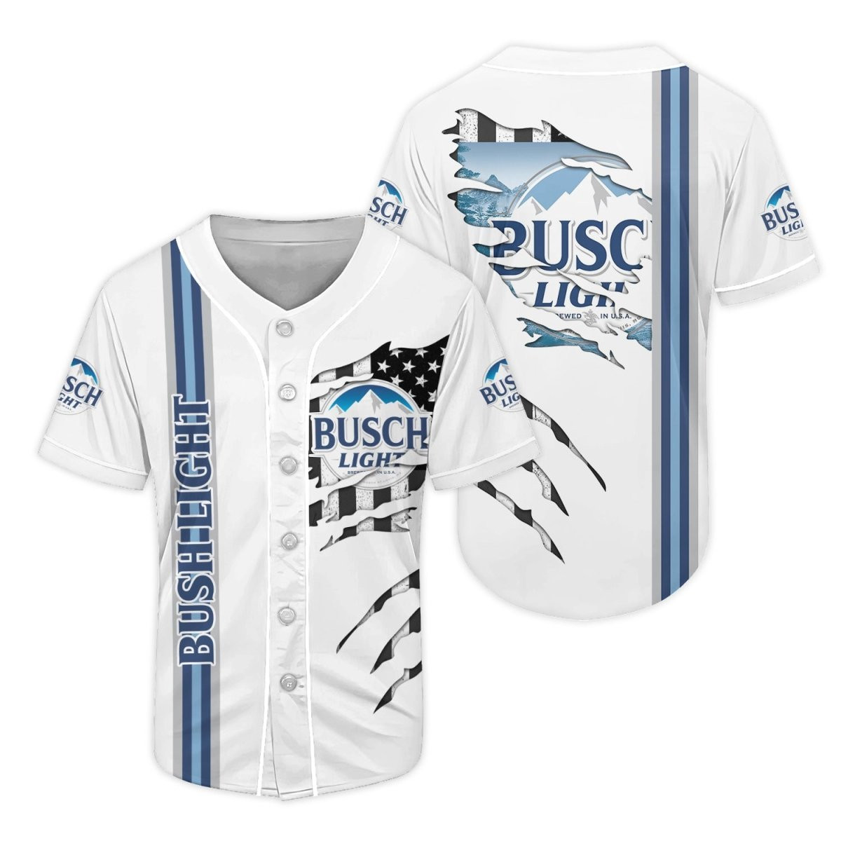 Buildercar - Busch Light Claw Scratches Baseball Jersey