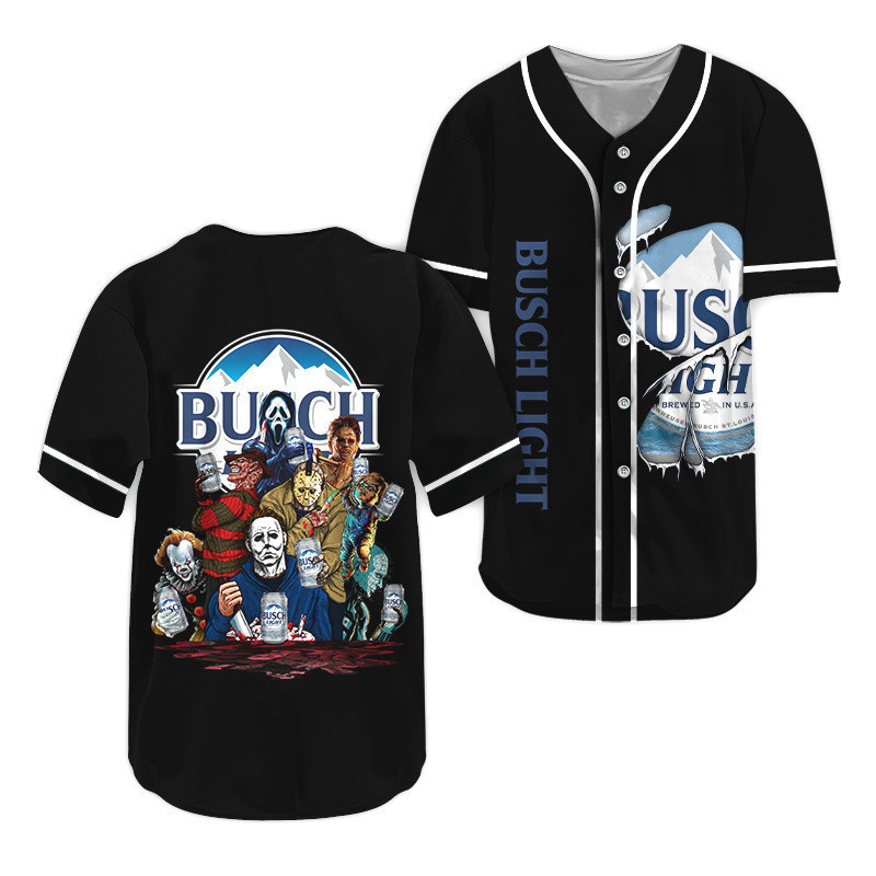 Buildercar - Busch Light Horror Halloween Characters Baseball Jersey