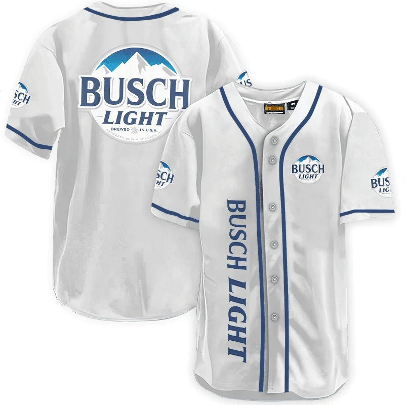 Buildercar - Busch Light White Baseball Jersey