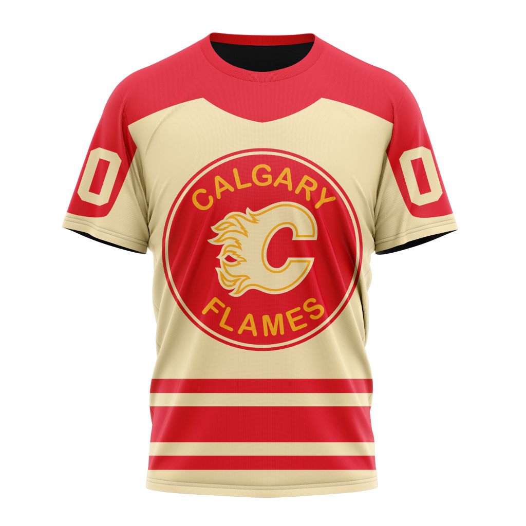 Buildercar - Calgary Flames 2023 Heritage Classic Personalized Name And Number T-Shirt