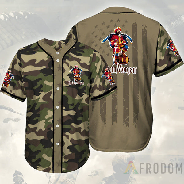 Buildercar - Camouflage Green Brown Captain Morgan Baseball Jersey