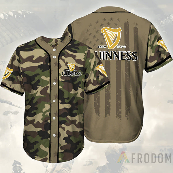 Buildercar - Camouflage Green Brown Guinness Beer Baseball Jersey