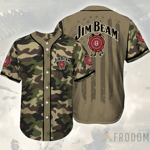 Buildercar - Camouflage Green Brown Jim Beam Baseball Jersey