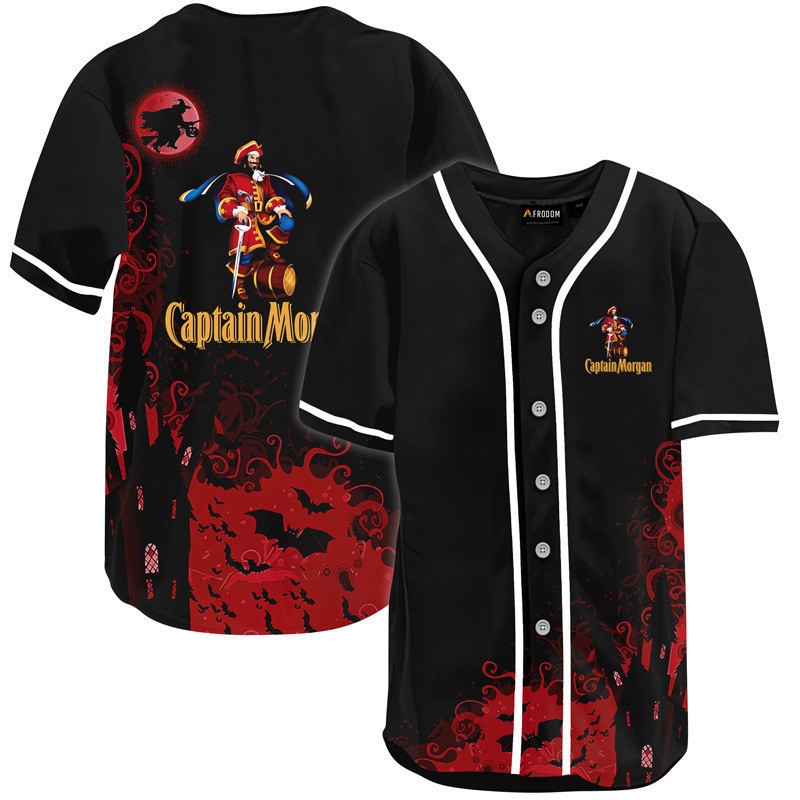 Buildercar - Captain Morgan Black Halloween Witch Baseball Jersey