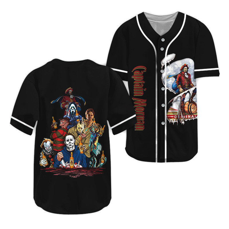 Buildercar - Captain Morgan Horror Halloween Characters Baseball Jersey