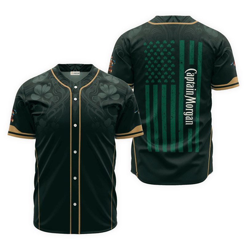 Buildercar - Captain Morgan St. Patrick's Day American Flag Baseball Jersey