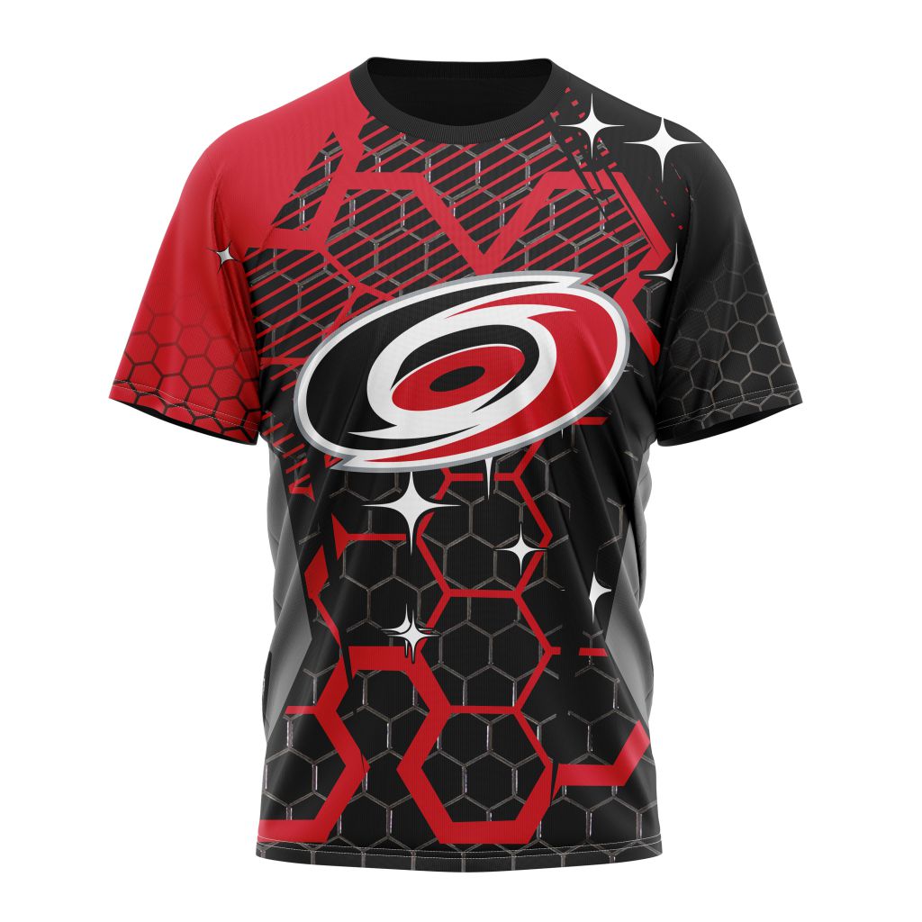 Buildercar - Carolina Hurricanes Design With MotoCross Syle Personalized Name And Number T-Shirt