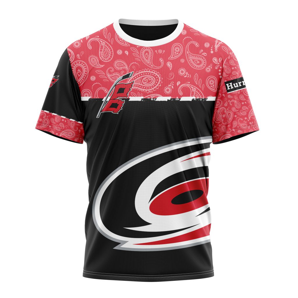 Buildercar - Carolina Hurricanes Hockey With Paisley Personalized Name And Number T-Shirt