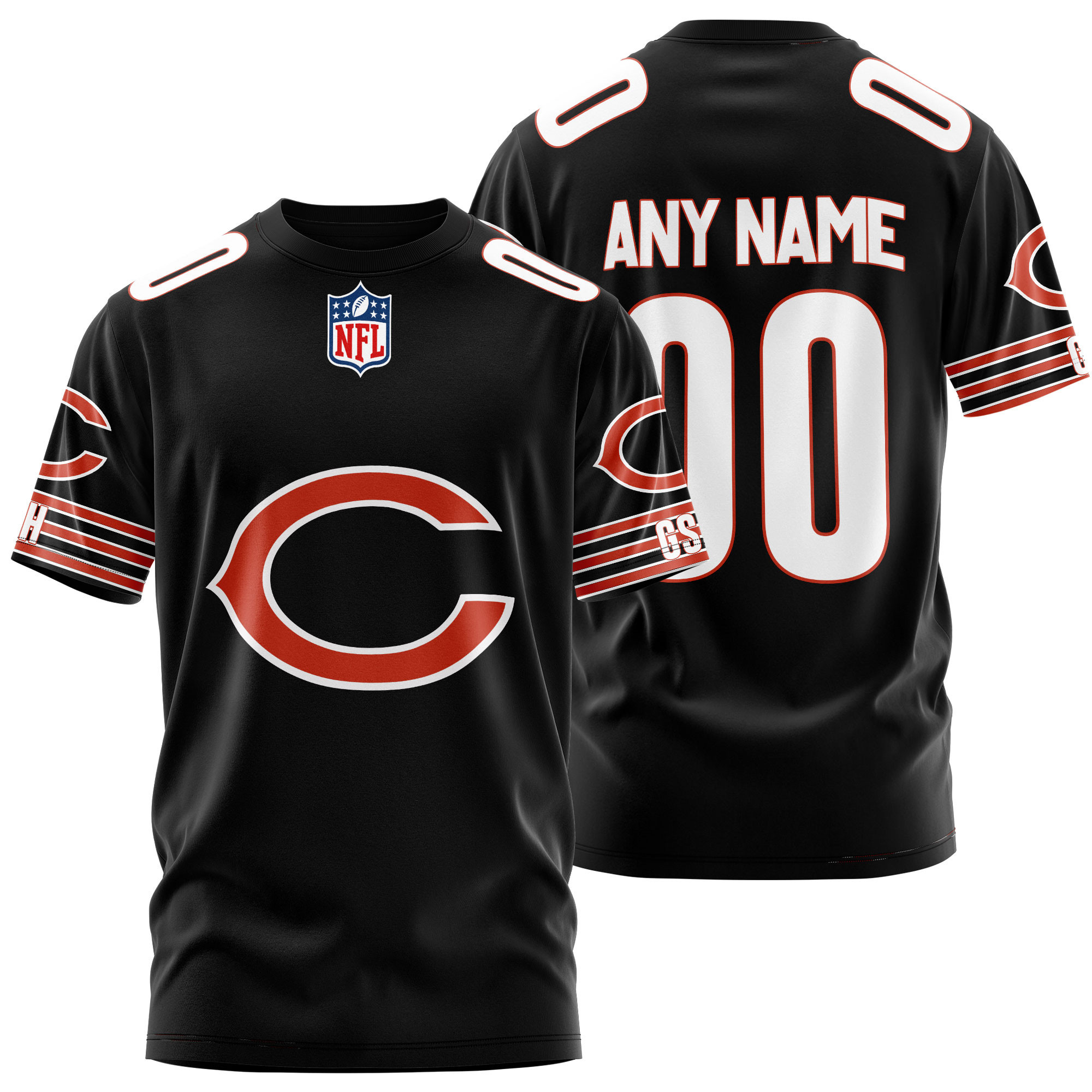 Buildercar - Chicago Bears Custom Name And Number T-shirt