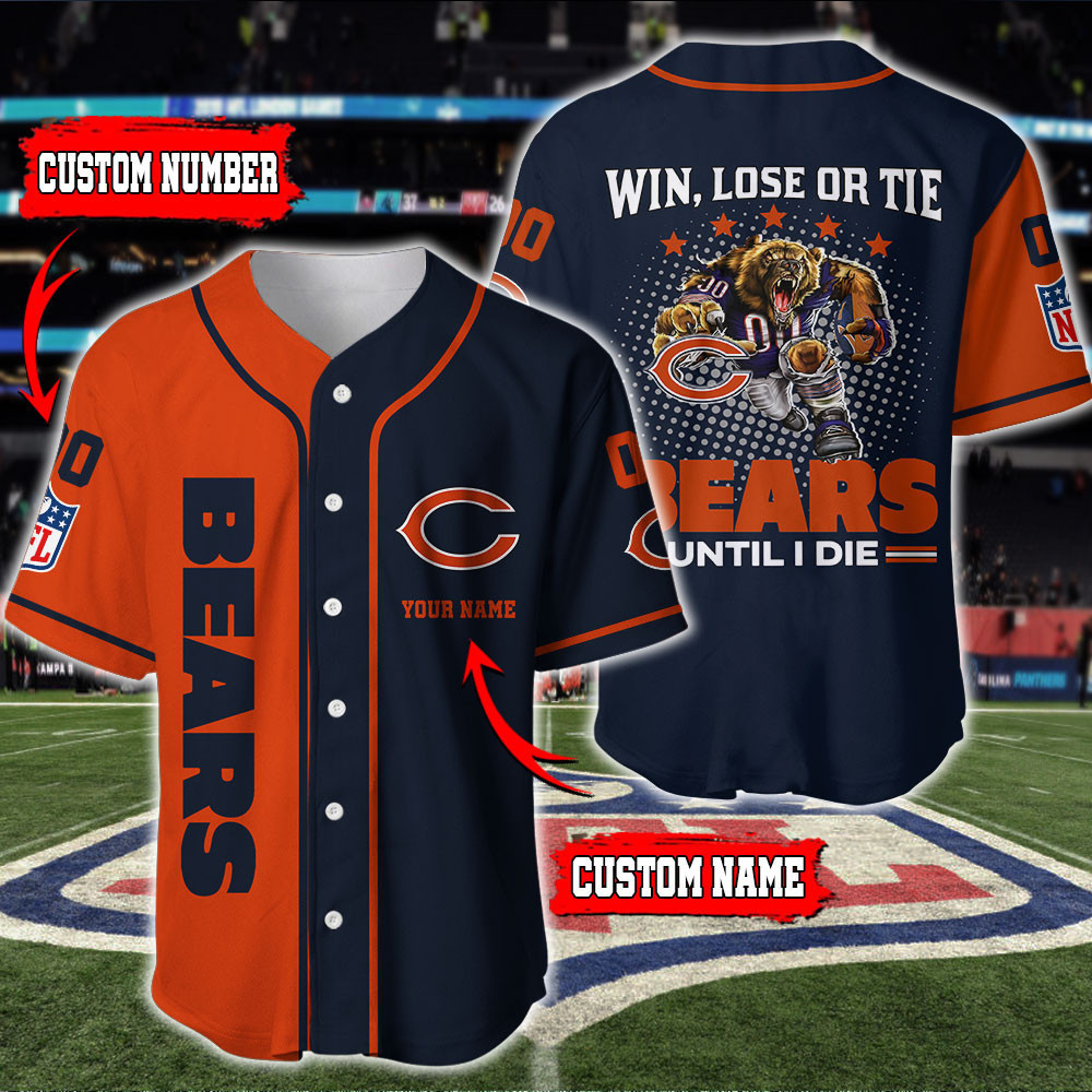 Buildercar - Chicago Bears Personalized Baseball Jersey