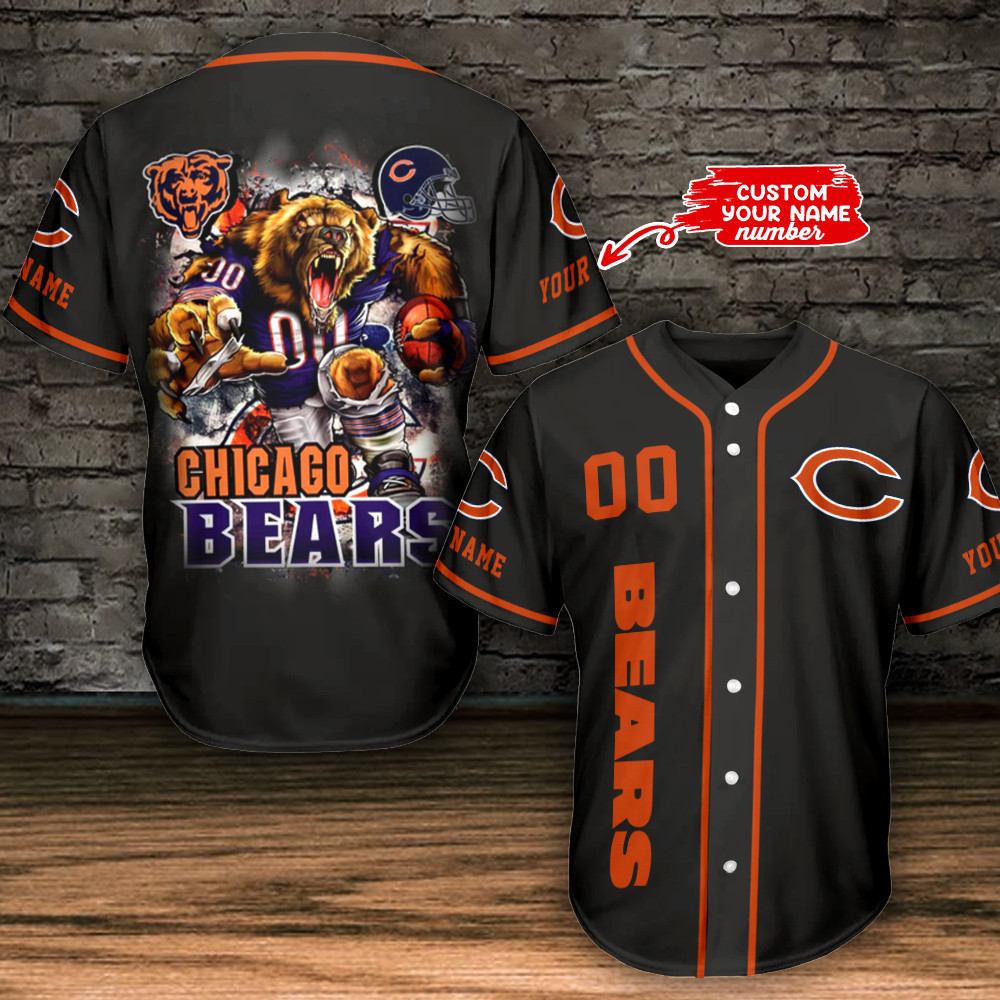 Buildercar - Chicago Bears Personalized Baseball Jersey