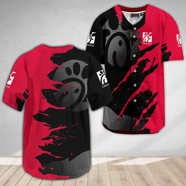 Buildercar - Chick Fil A Metal Crack Pattern Baseball Jersey
